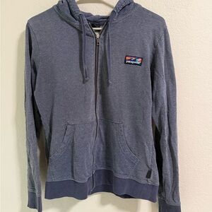 Patagonia Organic Cotton Full Zip Hoodie Blue Gray Size M